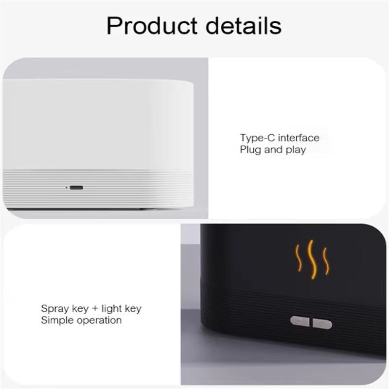 Kinscoter FlameGlow™ Aroma Diffuser – Ultrasonic Cool Mist Humidifier & Essential Oil Lamp in One