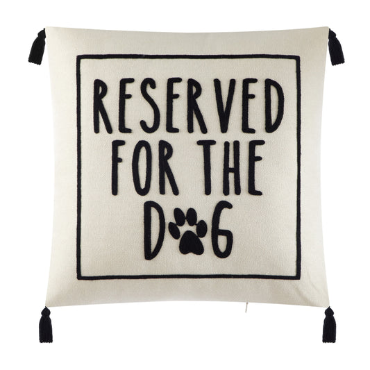Black and White Reserved for Dog Square Decorative Throw Pillow for Adults, 18 in X 18 In