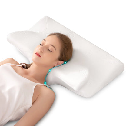 Cervical Pillow Memory Foam Orthopedic Pillow for Neck Pain Sleeping Side, Back, Stomach Sleeper with Washable Pillowcase